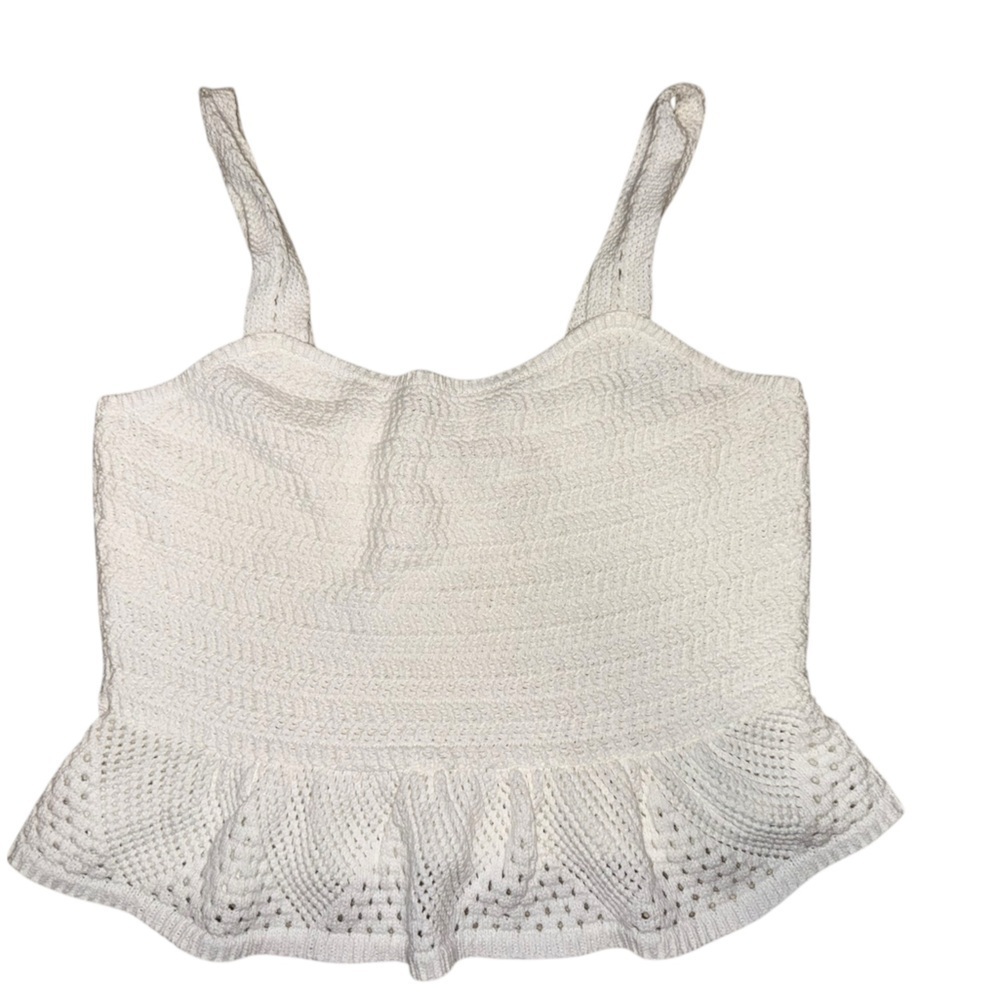 House of Harlow 1960 Cream Knit Peplum Tank Top – Size L – NWT - Picture 3 of 7